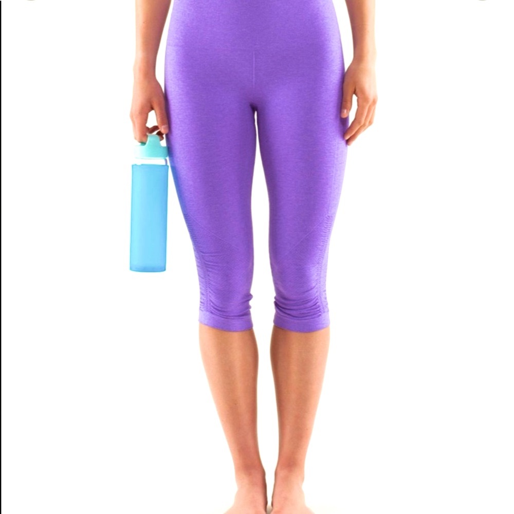 Lululemon Ebb And Flow Crop - Power Purple - Size 4.